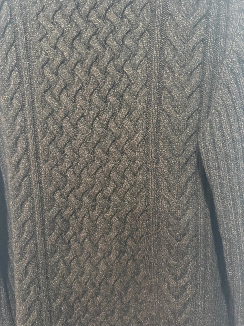 EUC Banana Republic Men's Recycled Wool Dark Brown Cable Knit Cardigan